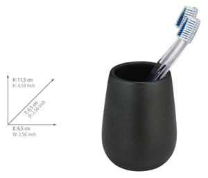 Černý keramický kelímek na zubní kartáčky Nerno – Wenko