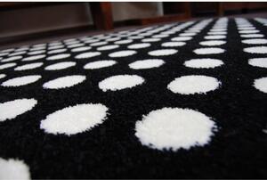 Kusový koberec Puntíky černý 2 140x190cm