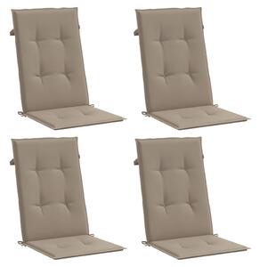 Podušky na židli vysoké opěradlo 4 ks taupe 120x50x3 cm textil
