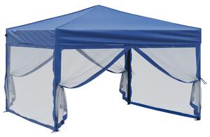 Skládací party stan s bočními stěnami modrý 3 x 3 m