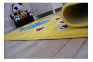 Dětský kusový koberec Mlsný kocour žlutý 140x190cm