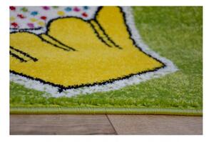 Dětský kusový koberec Mlsný kocour zelený 140x190cm