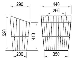 Strong Koš na prádlo StrongWire bílý Šířka: 250 mm