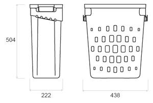 Gollinucci koš na prádlo 40L 50,4 x 22,2 x 43,8 cm bílý