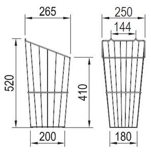 Strong Koš na prádlo StrongWire bílý Šířka: 250 mm