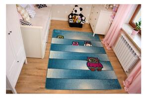 Dětský kusový koberec Sovy modrý 140x190cm