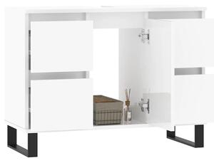 Koupelnová skříňka lesklá bílá 80 x 33 x 60 cm kompozitní dřevo