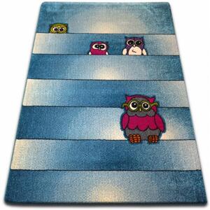 Dětský kusový koberec Sovy modrý 140x190cm