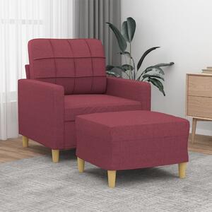Křeslo s podnožkou vínové 60 cm textil 3200999
