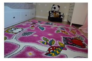 Dětský kusový koberec Na stromě růžový 240x330cm
