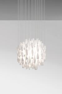 Axo light SPAURA60BCCRE27 Aura, luxusní závěsné svítidlo z bílého muránského skla, 1x150W E27, prům. 60cm, délka 160cm