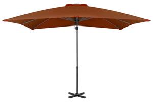 Boční zahradní slunečník s hliníkovou tyčí terakota 250x250 cm