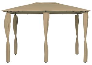 Altán s krytými sloupky 3 x 4 x 2,6 m taupe 160 g/m²