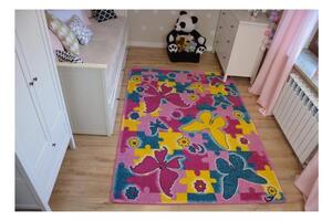 Dětský kusový koberec Motýlci růžový 240x330cm