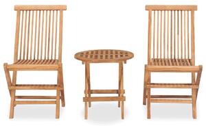 3dílný skládací zahradní jídelní set masivní teakové dřevo
