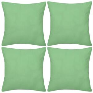 4 jablkově zelené povlaky na polštářky - bavlna | 80x80 cm