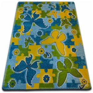 Dětský kusový koberec Motýlci modrý 120x170cm