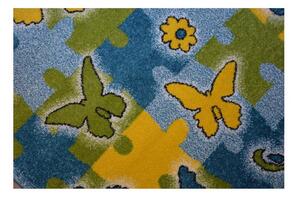 Dětský kusový koberec Motýlci modrý 160x220cm