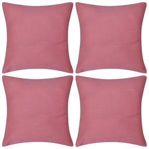 4 růžové povlaky na polštářky - bavlna | 80x80 cm