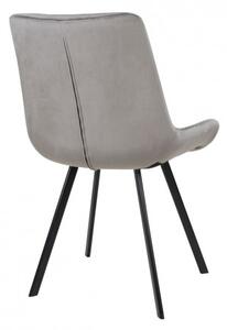 House Nordic Jídelní židle DRAMMEN šedá samet, černá podnož 1001223