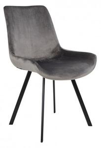 House Nordic Jídelní židle DRAMMEN šedá samet, černá podnož 1001223