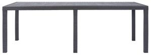 Zahradní stůl bílý 220 x 90 x 72 cm plast ratanový vzhled
