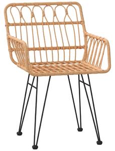 Zahradní židle 2 ks s područkami 56 x 64 x 80 cm PE ratan