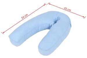 Těhotenský polštář ve tvaru písmene J - 54x43 cm | modrý