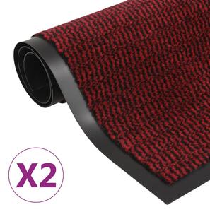 Protiprachové obdélníkové rohožky - 2 ks - všívané - 40x60 cm | červené