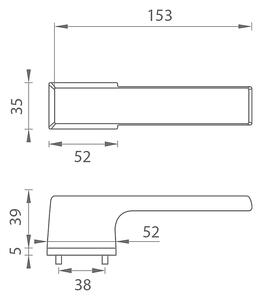 Dveřní kování MP TI - MELODY - RT5 3099 (OCS - Chrom broušený), klika-klika, Bez spodní rozety, MP OCS (chrom broušený)
