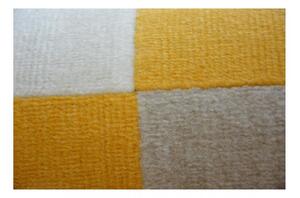 Kusový koberec PP Trojúhelníky žlutý 140x200cm
