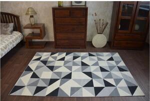 Kusový koberec PP Trojúhelníky šedý 200x290cm