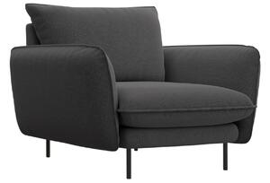 Cosmopolitan Design Tmavě šedé čalouněné křeslo Vienna