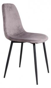 House Nordic Jídelní židle STOCKHOLM šedý samet, černá podnož 1001119