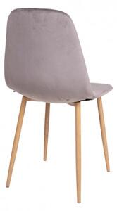 House Nordic Jídelní židle STOCKHOLM šedý samet, dřevěná podnož 1001121