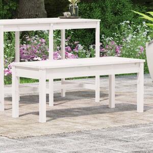 Zahradní lavice bílá 109 x 44 x 45 cm masivní borové dřevo