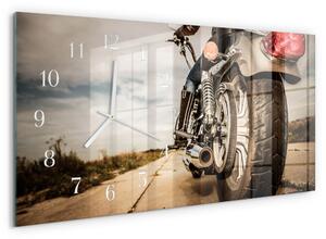 Skleněné hodiny horizontální Motorka zsppb-60x30-00295282