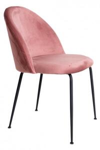 House Nordic Jídelní židle GENEVE růžový samet,černé nohy 1001255