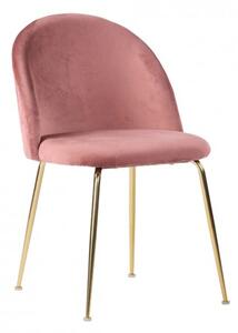House Nordic Jídelní židle GENEVE růžový samet,mosazné nohy 1001250