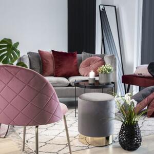House Nordic Jídelní židle GENEVE růžový samet,mosazné nohy 1001250