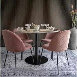 House Nordic Jídelní židle GENEVE růžový samet,černé nohy 1001255