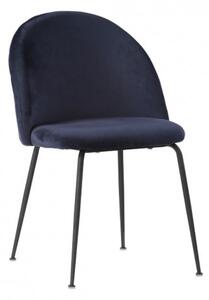 House Nordic Jídelní židle GENEVE modrý samet,černé nohy 1001256