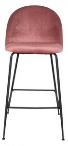 House Nordic Barová židle LAUSANNE velvet růžová, nohy černé 1001262