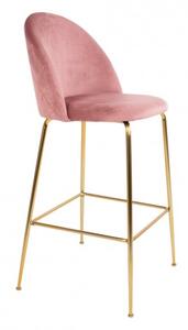 House Nordic Barová židle LAUSANNE velvet růžová, nohy mosaz 1001260