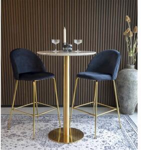 House Nordic Barová židle LAUSANNE velvet modrá,nohy mosaz 1001261
