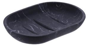Miska na mýdlo Everist Black Marble, černá