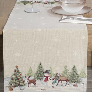 VÁNOČNÍ GOBELÍNOVÝ BĚHOUN NA STŮL WINTER 40X100 CM VZOROVANÁ