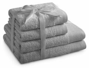 AmeliaHome Sada ručníků a osušek Amari světle šedá, 2 ks 50 x 100 cm, 2 ks 70 x 140 cm