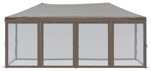 Skládací party stan s bočními stěnami taupe 3 x 6 m