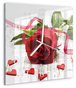 Skleněné hodiny Růže zskb-30x30-00086943